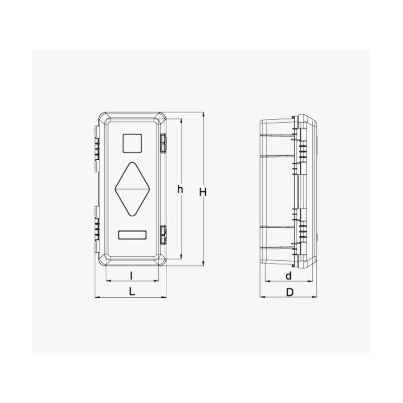 ADAMANT - PORTAESTINTORE IN PP 6/9KG (R/N) Ø170/190 - 310X671X247 - Image 2